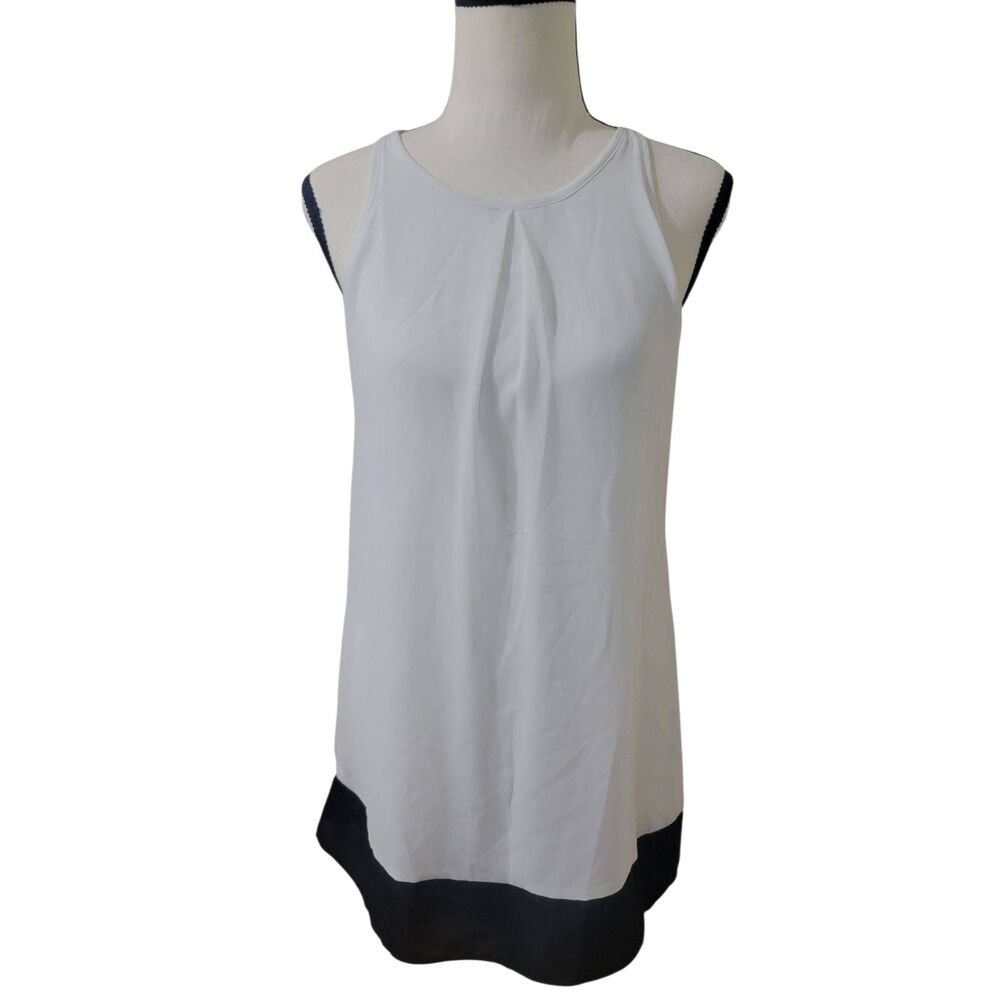 BCX girl White Black Color Block Sheer Overlay Sleeveless Sz 12 Girls